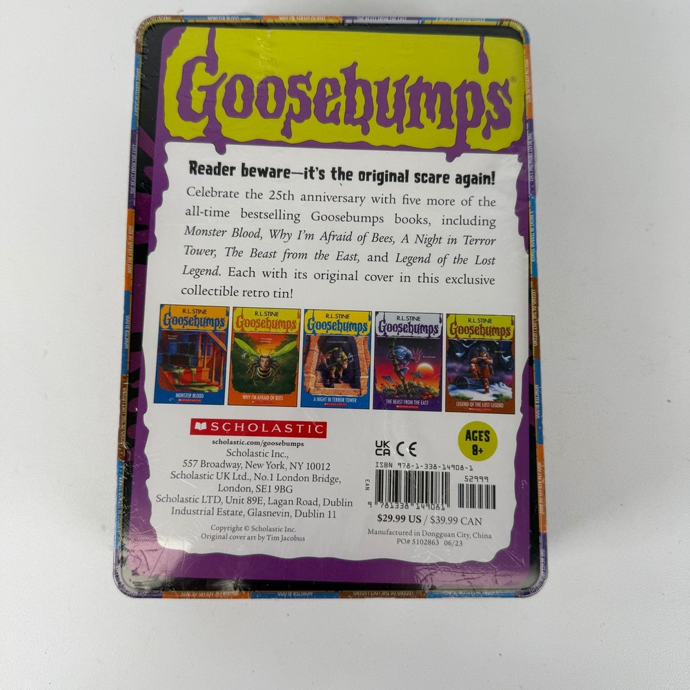 Goosebumps 25th Anniversary Retro Tin 5 Book Set R.L. Stine Scholastic NEW - Picture 9 of 10